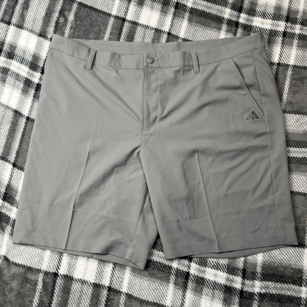 Adidas Golf Shorts Mens‎ 42 Gray 3 Stripe Chino Outdoor Stretch Performance